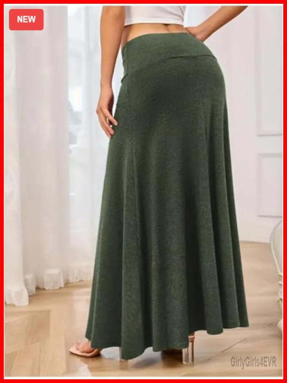 Women's Stretchy Flowy Maxi Skirt High Rise Bodycon A-Line Formal